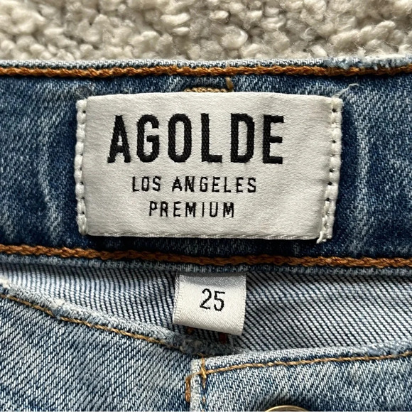 Agolde Sophie jeans high Rise Skinny Crop Vertigo light wash distressed 25 - Picture 2 of 7